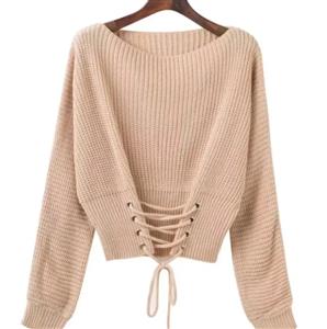Hot Selling Autumn Western Style Long Sleeve Short Women's Top Sweater cardig