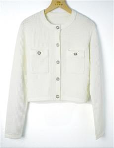 Custom Vintage French Ruffles Button Jumper for Women Long Sleeve Cotton Crop Top Autumn Pullover Knit Cardigan