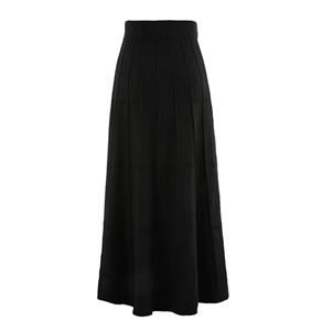 Autumn and Winter Knitted Skirt Fashion Versatile Long Waist Slim Noble A-line Skirt