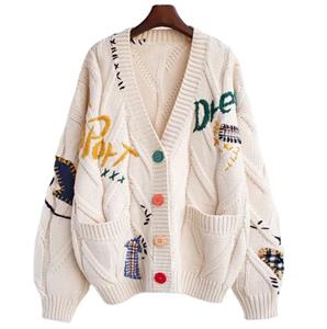 Sweater Women Jacquard Design Knitwear Ladies Knitted Girls Winter Knit Top Women Cardigan Sweater