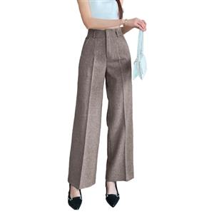Premium Novem Woven Fabric Mid Pants for Women High-Waist Straight-Leg Cut Effortless Style All-Day Comfort Relaxed Fit for Work